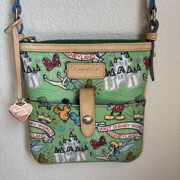 Dooney & Bourke Handbags - Dooney  & Bourke Disney Tinker Bell Letter Carrier Green Crossbody